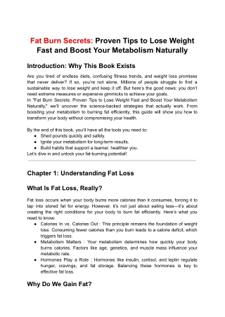 Fat Burn Secrets Proven Tips to Lose Weight Fast and Boost Your Metabolism Naturally