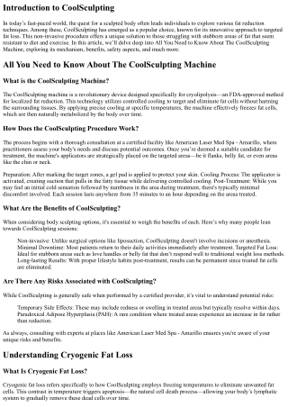 All You Need to Know About The CoolSculpting Machine.