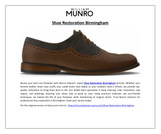 Shoe Restoration Birmingham