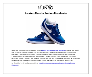 Sneakers Cleaning Services Manchester