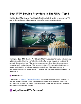 Best IPTV Service Providers in The USA - Top 12