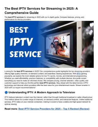 The Best IPTV Services for Streaming in 2025_ A Comprehensive Guide