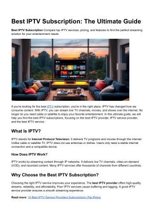 Best IPTV Subscription_ The Ultimate Guide