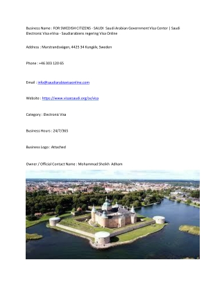 FOR SWEDISH CITIZENS - SAUDI  Saudi Arabian Government Visa Center | Saudi Elect