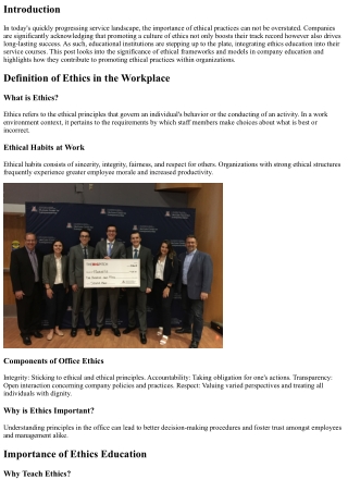 Promoting Ethical Practices: The Value of Learning Frameworks in Organization Co