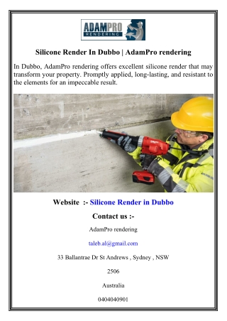 Silicone Render In Dubbo   AdamPro rendering