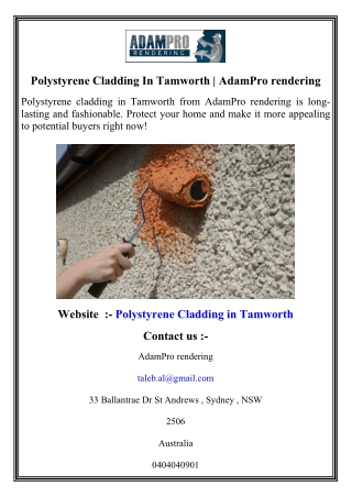 Polystyrene Cladding In Tamworth   AdamPro rendering