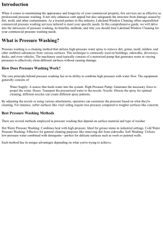 Trust Lakeland Window Cleaning for Your Commercial Pressure Washing Needs