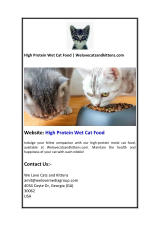 High Protein Wet Cat Food | Welovecatsandkittens.com
