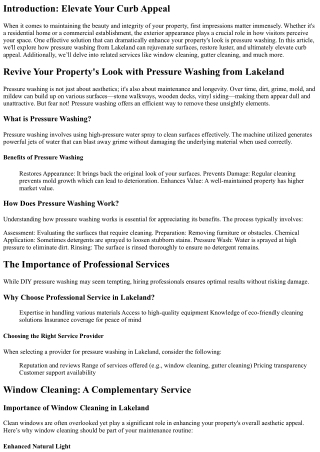 Revive Your Property's Look with Pressure Washing from Lakeland