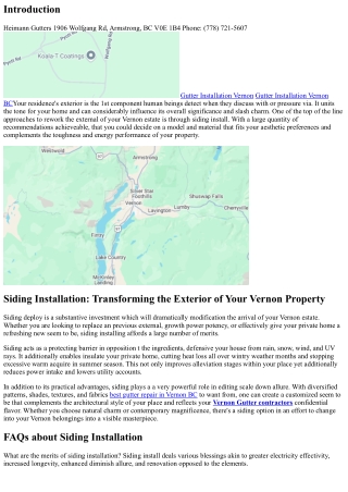 Siding Installation: Transforming the Exterior of Your Vernon Property