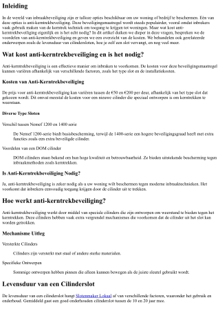 Wat kost anti-kerntrekbeveiliging en is het nodig?