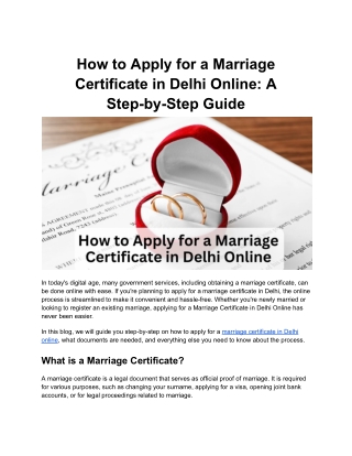 How to Apply for a Marriage Certificate in Delhi Online_ A Step-by-Step Guide