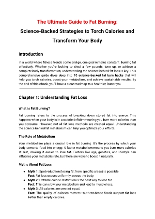 The Ultimate Guide to Fat Burning_ Science-Backed Strategies to Torch Calories and Transform Your Body