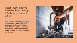 Water Filter Solutions in Melbourne, Geelong & Ballarat for Home & Office