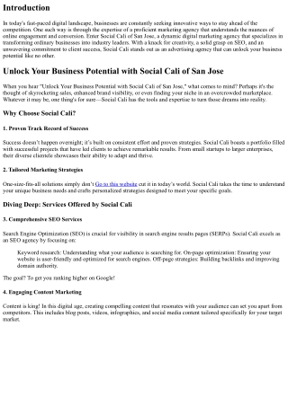 Unlock Your Business Potential with Social Cali of San Jose