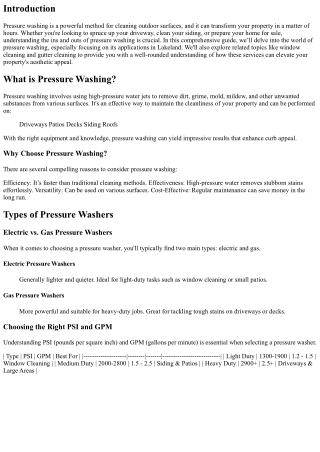 Pressure Washing for Beginners: A Guide from Lakeland Experts