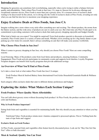 Enjoy Exclusive Deals at Pitco Foods, San Jose CA