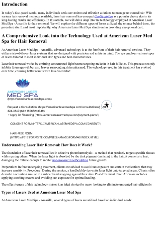 A Comprehensive Look into the Technology Used at American Laser Med Spa for Hair