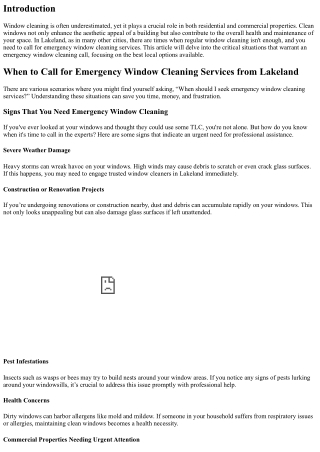 When to Call for Emergency Window Cleaning Services from Lakeland
