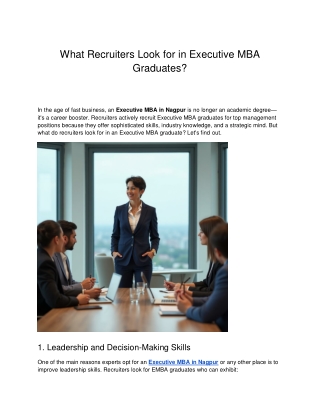 What Recruiters Look for in Executive MBA Graduates
