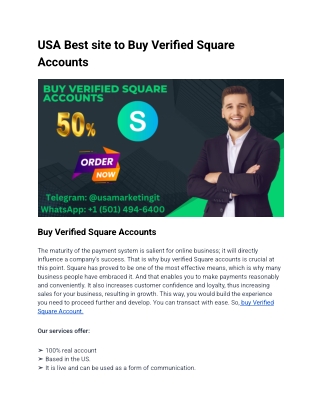 USA Best site to Buy Verified Square Accounts
