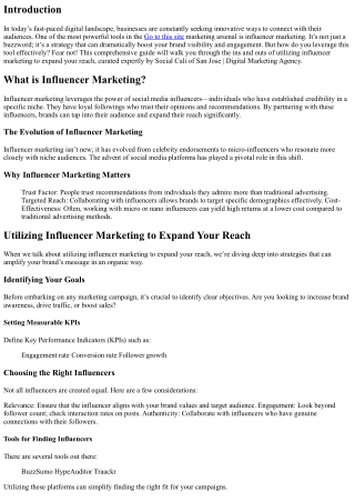 Utilizing Influencer Marketing to Expand Your Reach, a Guide by Social Cali of S
