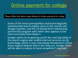 Now collect online payment for college