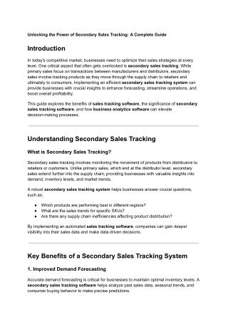 Unlocking the Power of Secondary Sales Tracking_ A Complete Guide