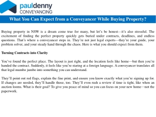 What You Can Expect from a Conveyancer While Buying Property?