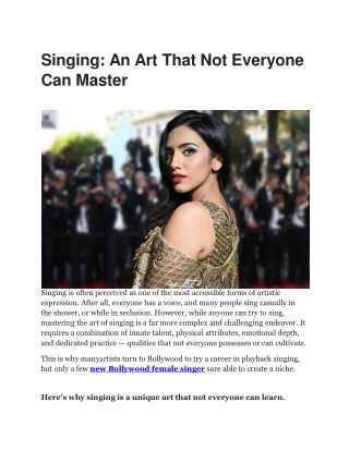 Discover New Bollywood Female Singers at Raveena Mehta