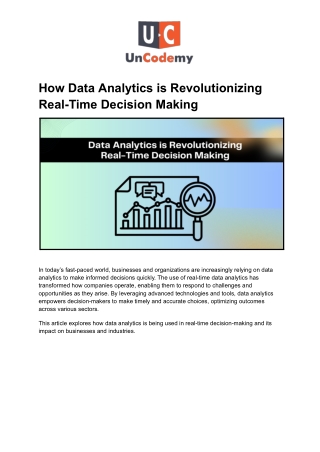 How Data Analytics is Revolutionizing Real-Time Decision Making