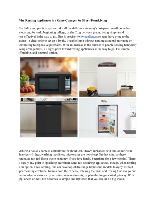 Why Renting Appliances is a Game Changer for Short-Term Living