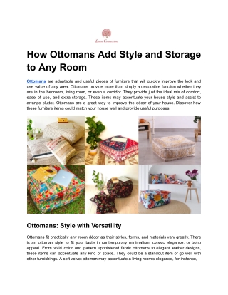 How Ottomans Add Style and Storage to Any Room