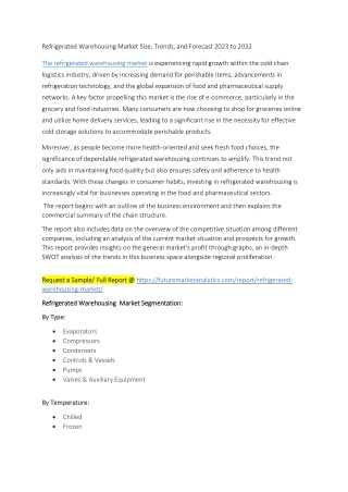 Refrigerated Warehousing Market Size, Trends, and Forecast 2023 to 2032