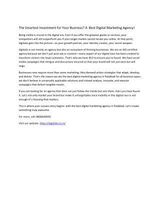 BEST DIGITAL MARKETING AGENCY IN PALAKKAD