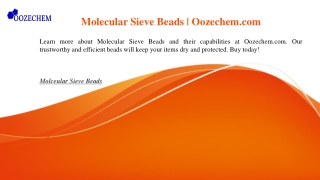 Molecular Sieve Beads | Oozechem.com