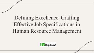 Job Specification in HRM