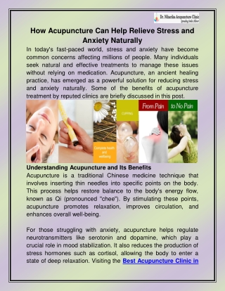 Best Acupuncture Clinic in Delhi