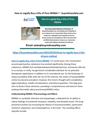 How to Legally Buy a Kilo of Pure MDMA  - buymdmasafely.com