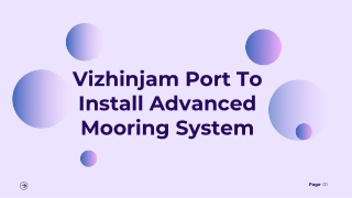 Vizhinjam Port To Install Advanced Mooring System