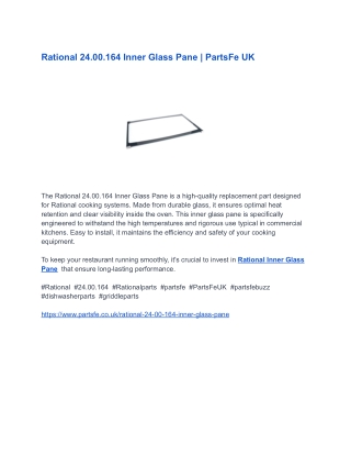 Rational 24.00.164 Inner Glass Pane _ PartsFe UK