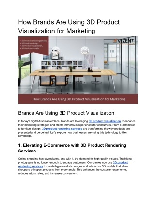How Brands Are Using 3D Product Visualization for Marketing __off-site Vizent Kriti