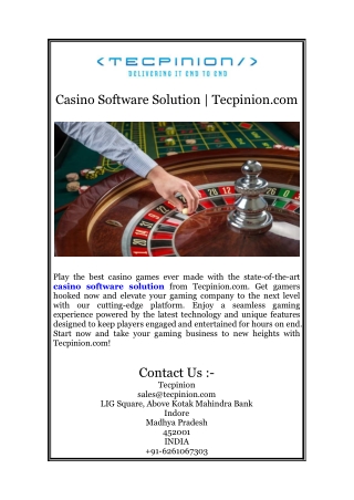 Casino Software Solution | Tecpinion.com