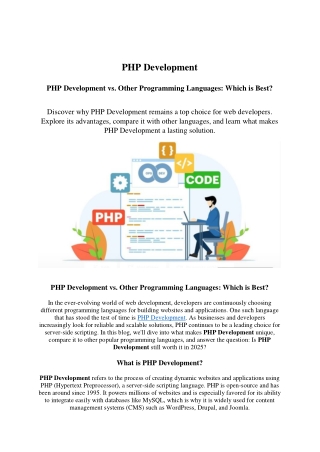 PHP Development vs. Other Programming Languages: Which is Best?