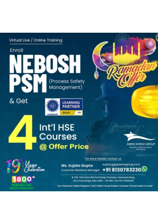 NEBOSH PSM COURSE RAMADAN OFFER IN NEW DELHI