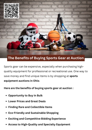 The Benefits of Buying Sports Gear at Auction