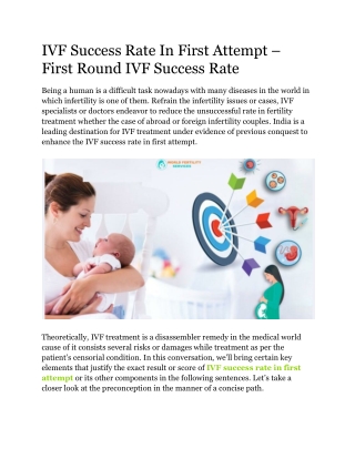 IVF Success Rate In First Attempt – First Round IVF Success Rate