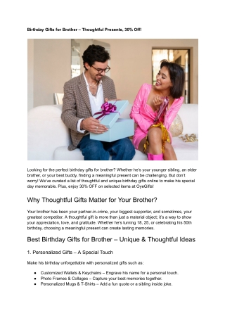 Birthday Gifts for Brother – Thoughtful Presents, 30_ Off!