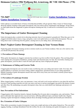 Don't Neglect Gutter Downspout Cleaning in Your Vernon Home